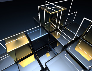 abstract cubes background. 3d illustration