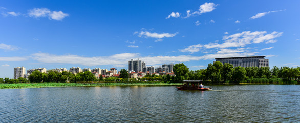 Urban River Horizon Panorama