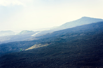 Mount Etna, active volcano on the east coast of Sicily, Italy.