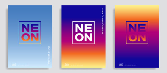 Set of trendy abstract design templates with gradient background. Applicable for landing pages, covers, brochures, flyers, presentations, banners. Vector illustration. Eps10