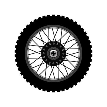 Vector image of a motorcycle wheel. Graphic image on a white background.