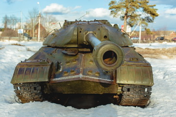 Old Tank on the snow.
