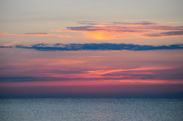 Drama sky at sea horizon