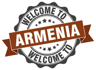 Armenia round ribbon seal