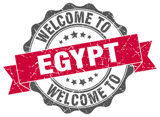 Obraz premium Egypt round ribbon seal