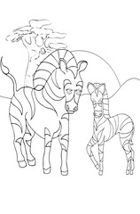Coloring children, animals and children animals, zebra.