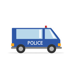 Police van. Vector graphics in flat style.