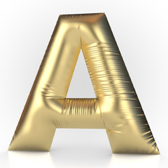 Buchstabe A aufgeblasen und goldfarben