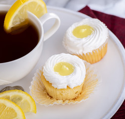 Lemon Cupcakes and Cup of Tea
