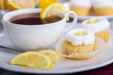 Lemon Cupcakes and Cup of Tea