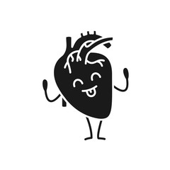 Happy human heart emoji glyph icon