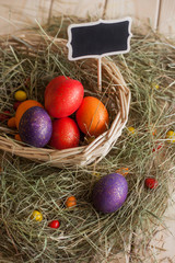 Easter eggs in the basket