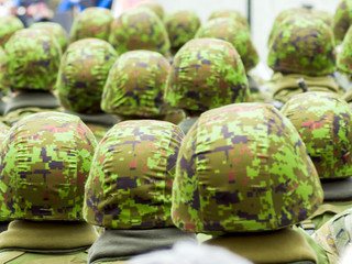 Army soldiers marching on the streets 