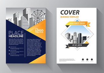 Brochure design, cover modern layout, annual report, poster, flyer in A4 with colorful triangles, geometric shapes for tech, science, market with light background