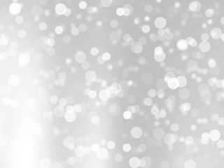 Abstract white Bokeh circles for Christmas background. White blur abstract background. Bokeh colorful glows sparkle beautiful Valentines Day concept.