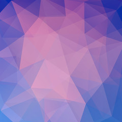 Polygonal vector background. Can be used in cover design, book design, website background. Vector illustration. Pink, blue colors.