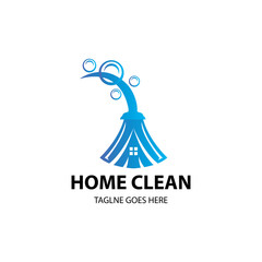 home clean logo design template. Vector illustration