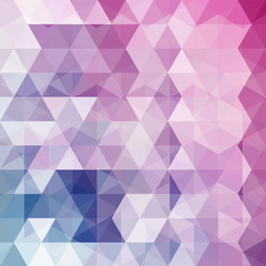 Abstract background consisting of pink, blue, white triangles. Geometric design for business presentations or web template banner flyer. Vector illustration