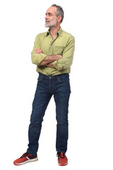 Fototapeta premium man with arms crossed on white background