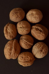 walnuts on wooden background