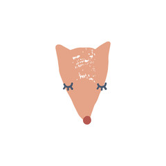 Fototapeta premium Cute hand drawn fox illustration, nice animal, forest inhabitant. Isolated vector