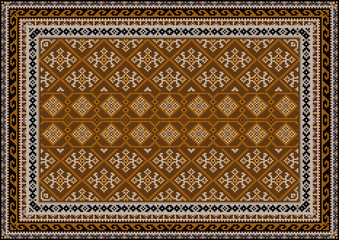 Luxury vintage oriental carpet in brown shades with beige, gray and black patterns