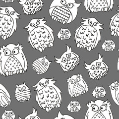 cute owl pattern. white owls for print, web or design. For kids, postcard and other