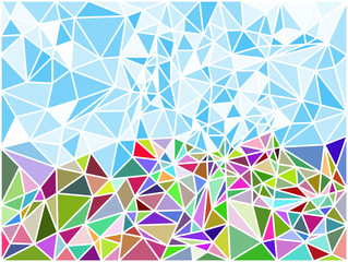 Abstract polygon geometric mosaic texture. Colored Triangles. Vector illustration. Background.