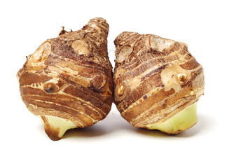 Taro on white background