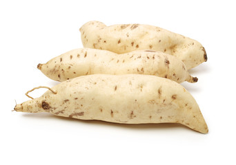 sweet potatoes on the white background