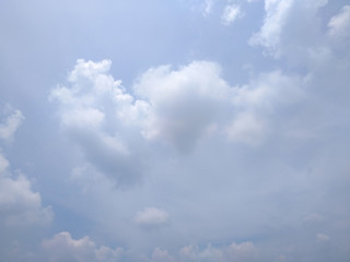 White soft cloud texture on blue sky background