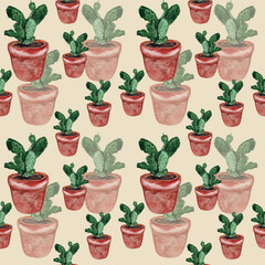 Seamless pattern with watercolor elements.