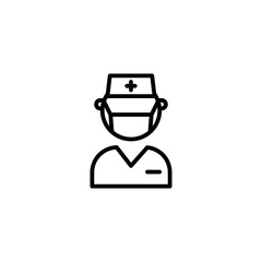 doctor, specialist, stomatolog, dentist, care icon in black outline style, vector