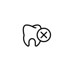 pain, unhappy, remove, bad, toothache icon in black outline style, vector