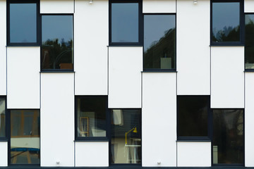 Glass modern office building windows flat lay