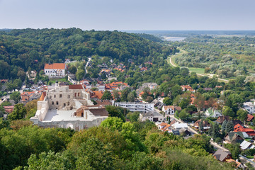 The of old ruined castle with old town below