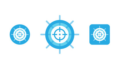 ship steer focus vector icon concept. logo template