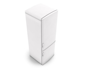 White Refrigerator Isolated. 3D rendering