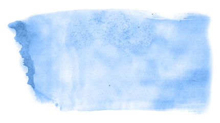 Abstract watercolor background hand-drawn on paper. Volumetric smoke elements. Blue color. For design, web, card, text, decoration, surfaces.