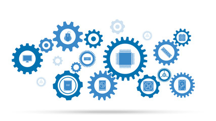 CPU icon. From computer parts set