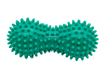 plastic green foot massager on white background isolated image