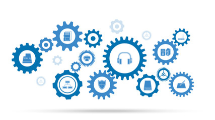 Headphone icon. From computer parts set