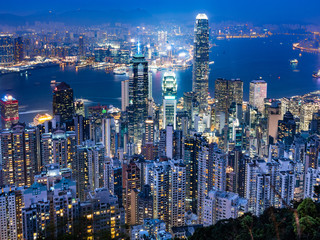 Fototapeta premium 世界三大夜景 香港 ビクトリア・ハーバー