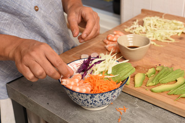 preparing a healthy meal