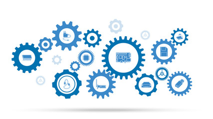 PC Chip icon. From computer parts set