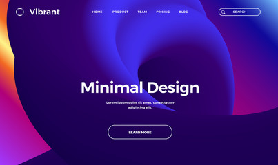 Trendy abstract design template with 3d flow shapes. Dynamic gradient composition. Applicable for landing pages, covers, brochures, flyers, presentations, banners. Vector illustration. Eps10