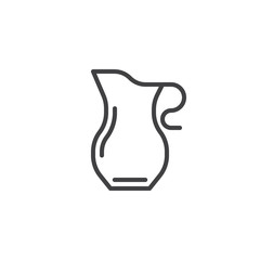 Empty Jug line icon. linear style sign for mobile concept and web design. Water pitcher outline vector icon. Kitchen utensil symbol, logo illustration. Pixel perfect vector graphics