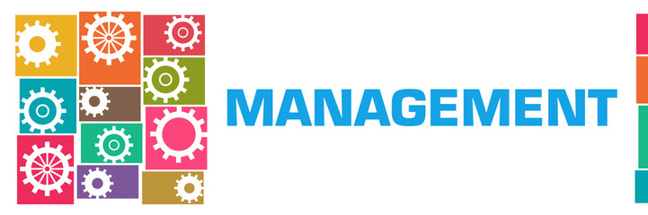 Management Colorful Gears Grid Left 