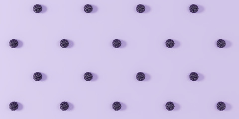 Blackberry berries on a lilac background  - 3D illustration