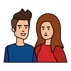 young couple avatars characters